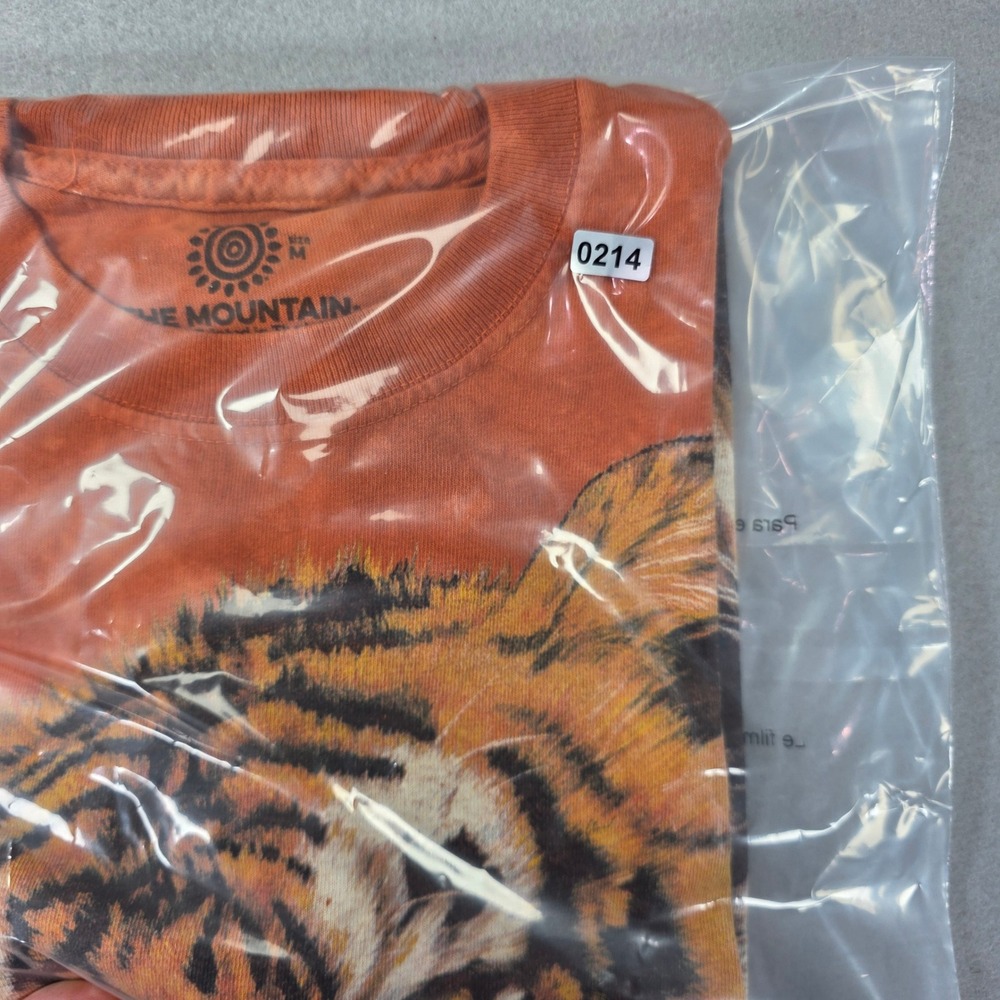 The Mountain Tiger Face Graphic Tie Dye T-Shirt Orange Mens Medium 100% Cotton - Picture 5 of 5